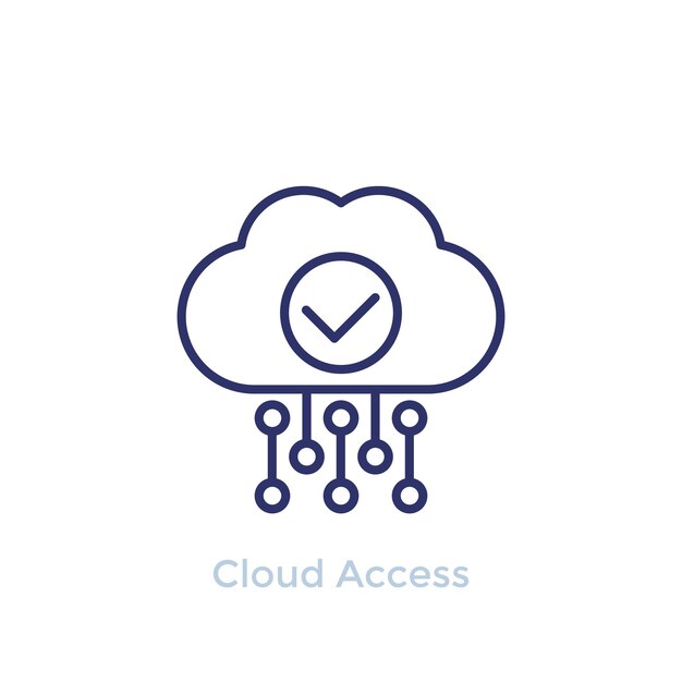 Cloud access hosting line icon