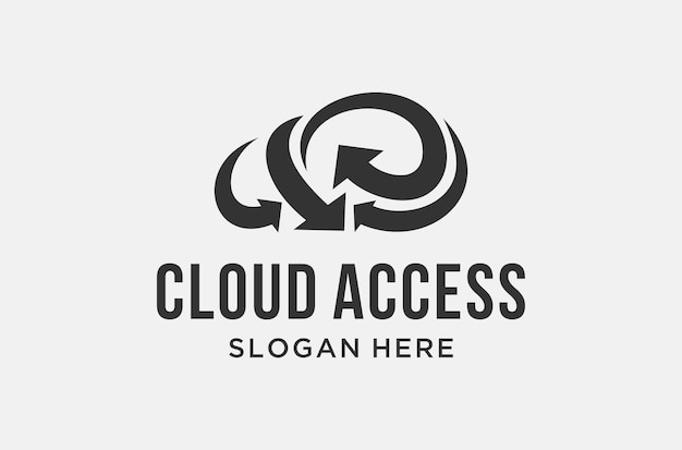 Cloud access logo design with arrow shape element.