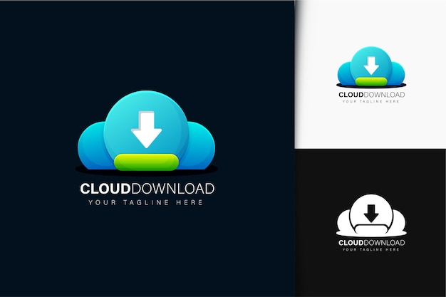 클라우드 및 다운로드 로고 디자인