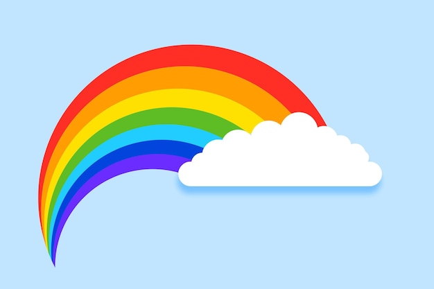 Векторное изображение на тему облаков и радуги