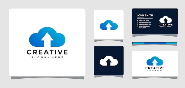 Шаблон логотипа облака и стрелки вверх с вдохновением для дизайна визитной карточки
