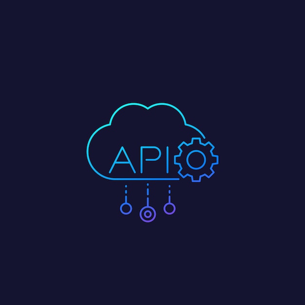 Cloud API, vector lijn icoon