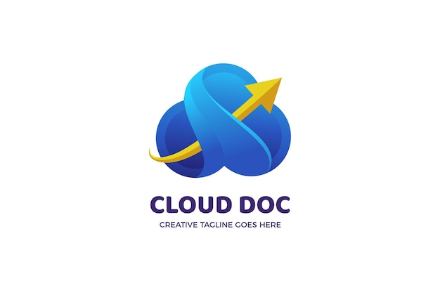 Cloud and arrow logo template