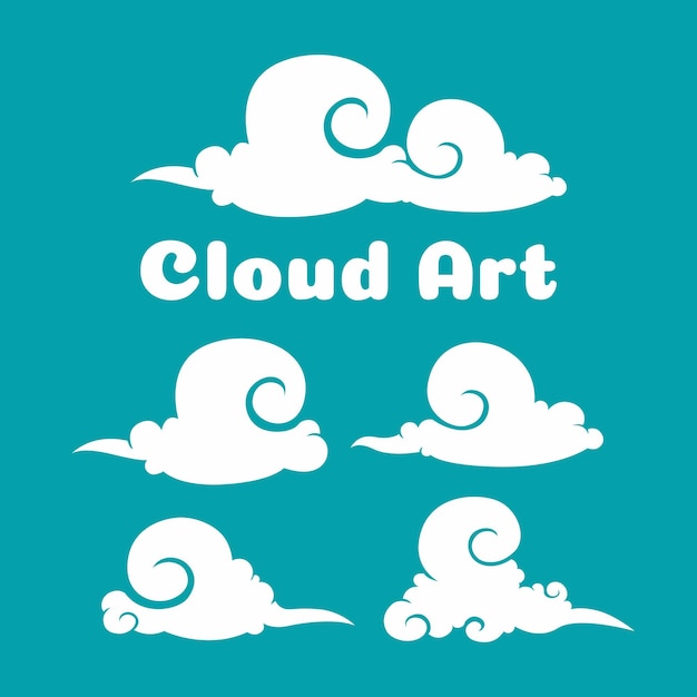 Vettore cloud art con 5 stili diversi