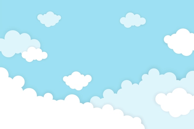 Cloud background in paper cut style