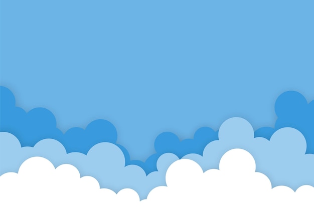 Vector cloud background in paper cut style