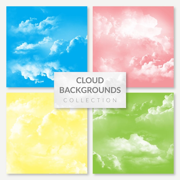 Vector cloud backgrounds collection