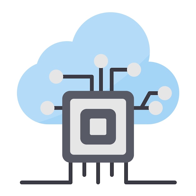 Cloud Based Architecture Flat Illustration