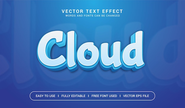 Cloud bewerkbaar vectorteksteffect