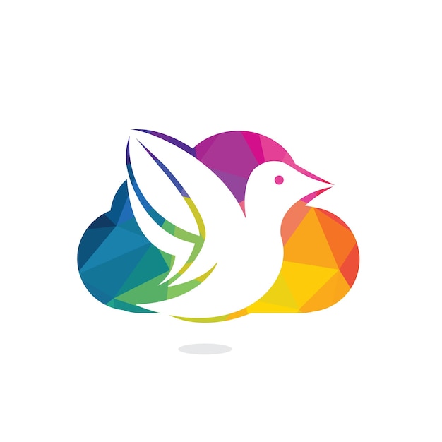 Cloud bird vector logo design