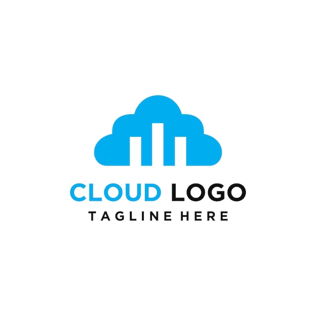 Cloud building logo icon design template vector illustration