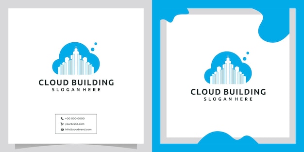 Progettazione del logo vettoriale di cloud building