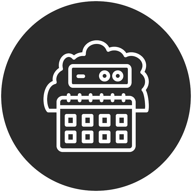 Иллюстрация иконки облачного календаря иконок облачных вычислений