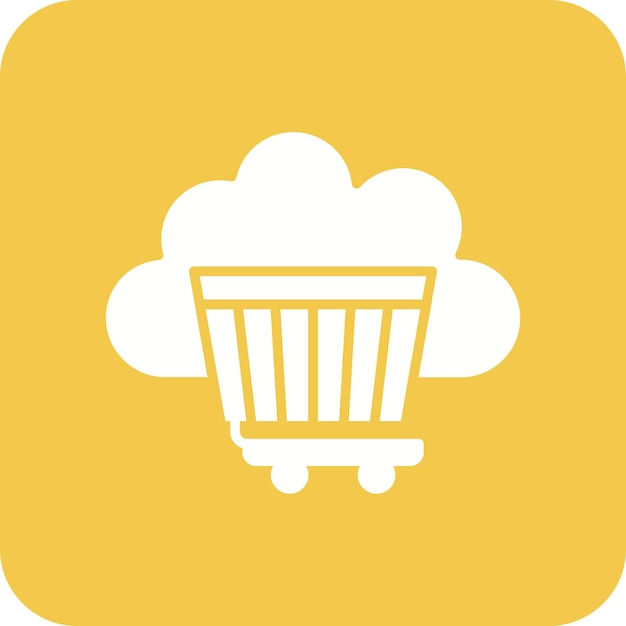 Cloud Cart icoon vector afbeelding Kan worden gebruikt voor Cloud Computing