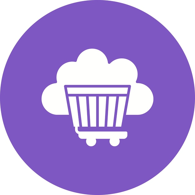 Cloud Cart icoon vector afbeelding Kan worden gebruikt voor Cloud Computing