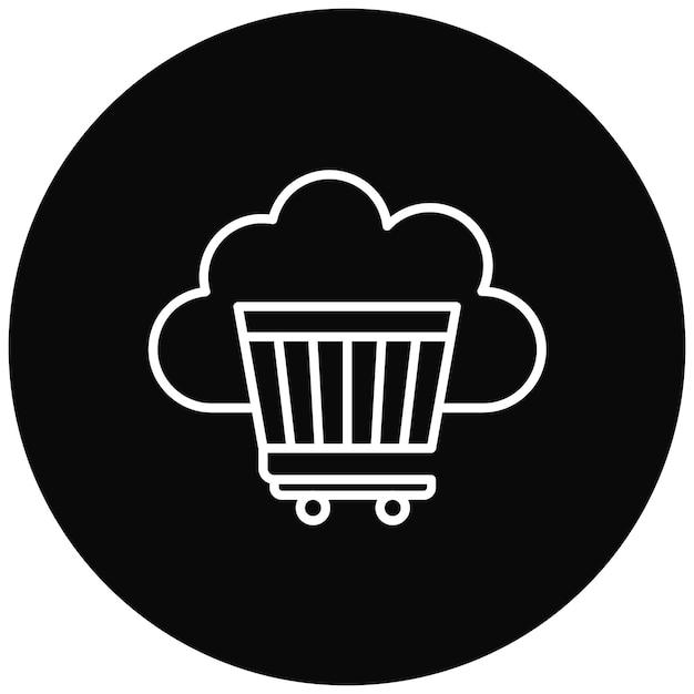 Cloud Cart icoon vector afbeelding Kan worden gebruikt voor Cloud Computing