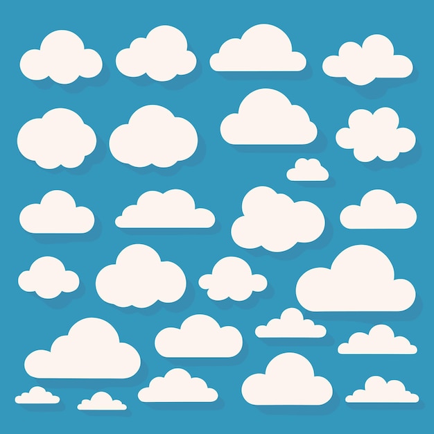 Cloud cartoon vector set