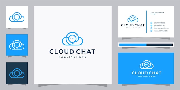 Cloud chat logo design template