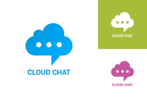 Cloud chat logo template design