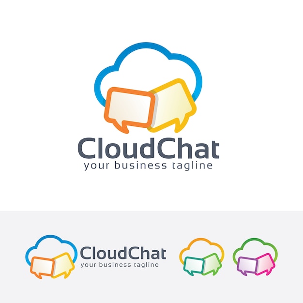 Cloud chat vector logo template