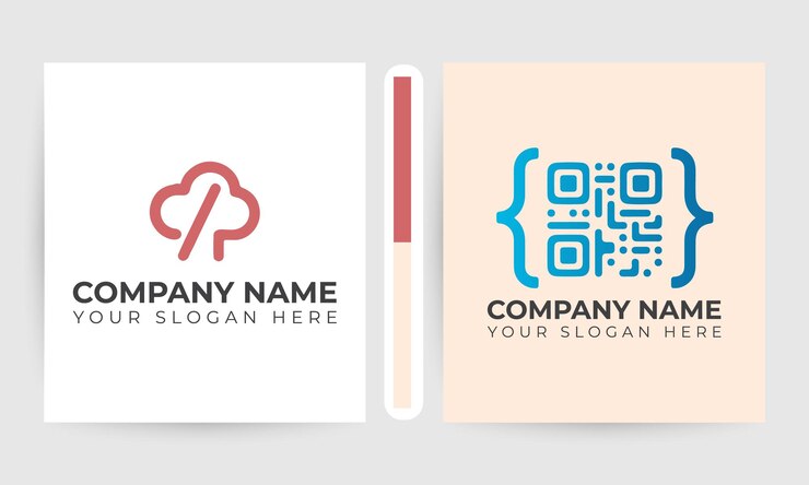 Vector cloud code technology logo design
