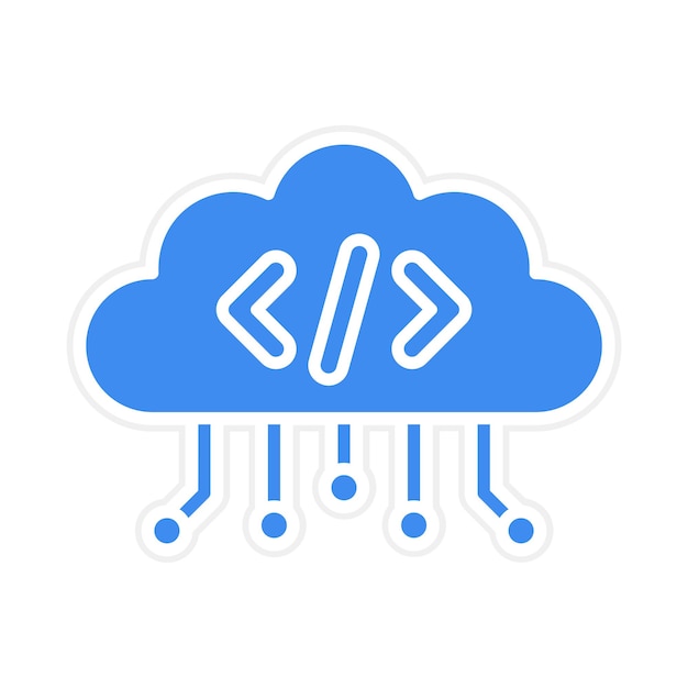 Cloud codering icoon vector afbeelding Kan worden gebruikt voor informatica