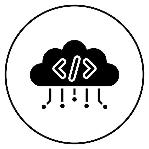 Cloud codering icoon vector afbeelding Kan worden gebruikt voor informatica