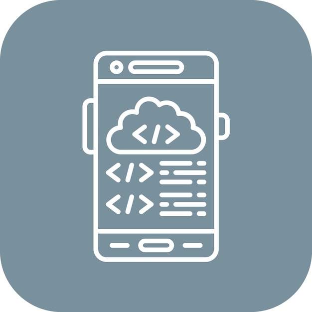 Cloud codering icoon vector afbeelding Kan worden gebruikt voor Mobile App Development