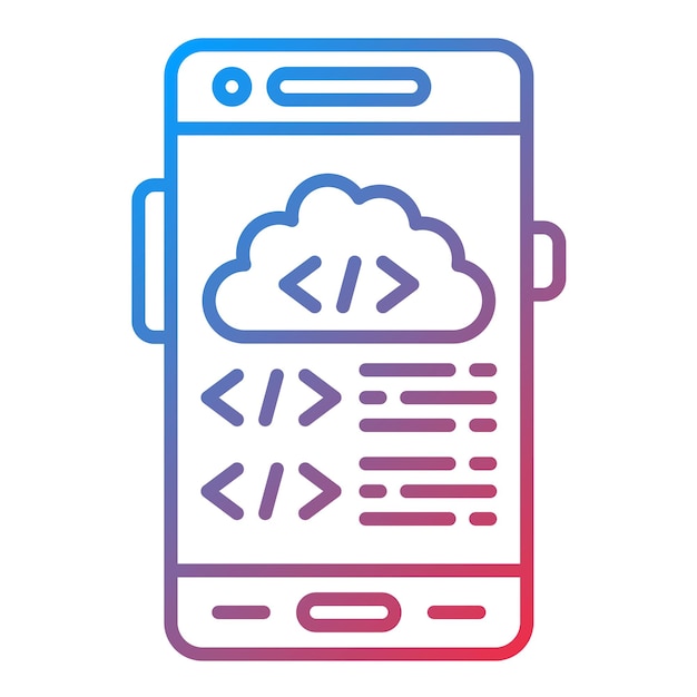 Cloud codering icoon vector afbeelding Kan worden gebruikt voor Mobile App Development
