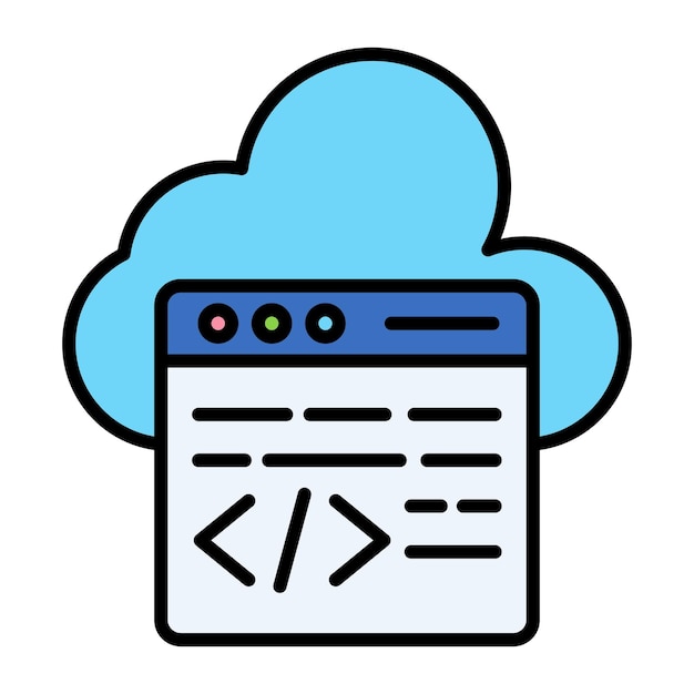 Cloud Coding Flat Illustration