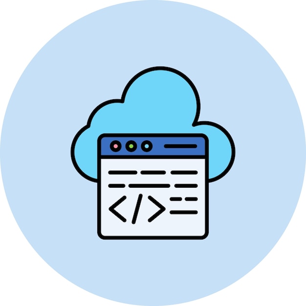 Cloud Coding Flat Illustration