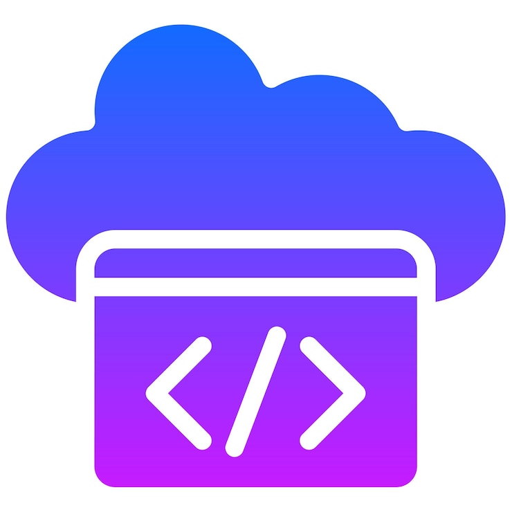 Vector cloud coding icon