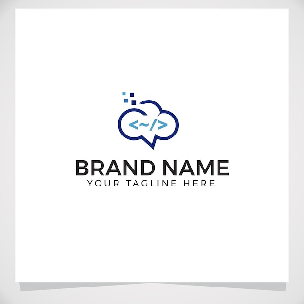 Cloud coding logo template