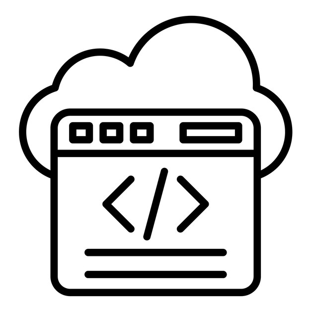 Cloud Coding Vector Illustratie Stijl