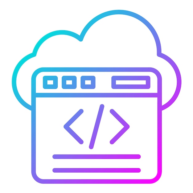 Cloud Coding Vector Illustratie Stijl