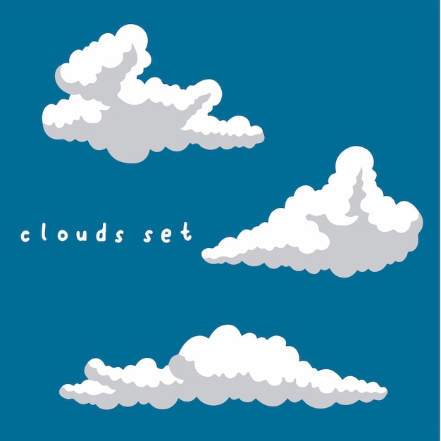 Cloud Collection Set Social Media Post Vector Illustratie