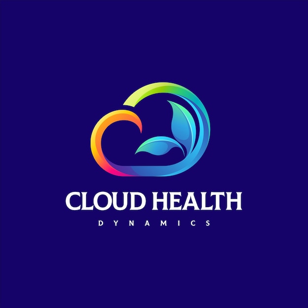 Cloud color gradient logo design