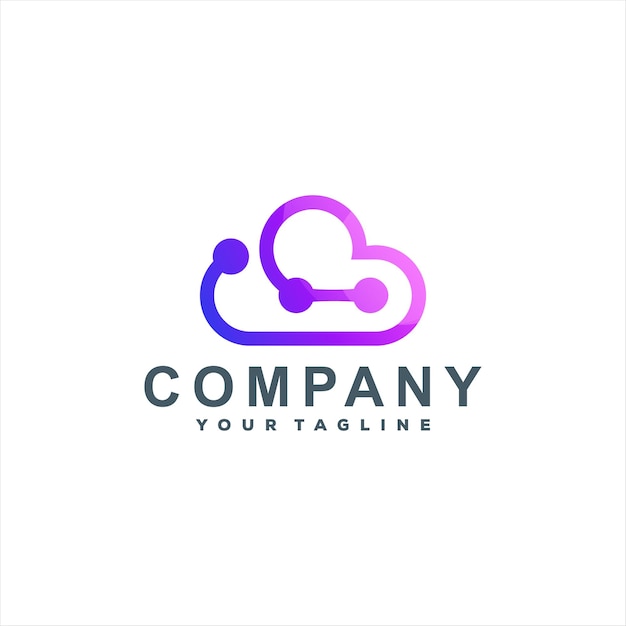 Cloud color gradient logo design