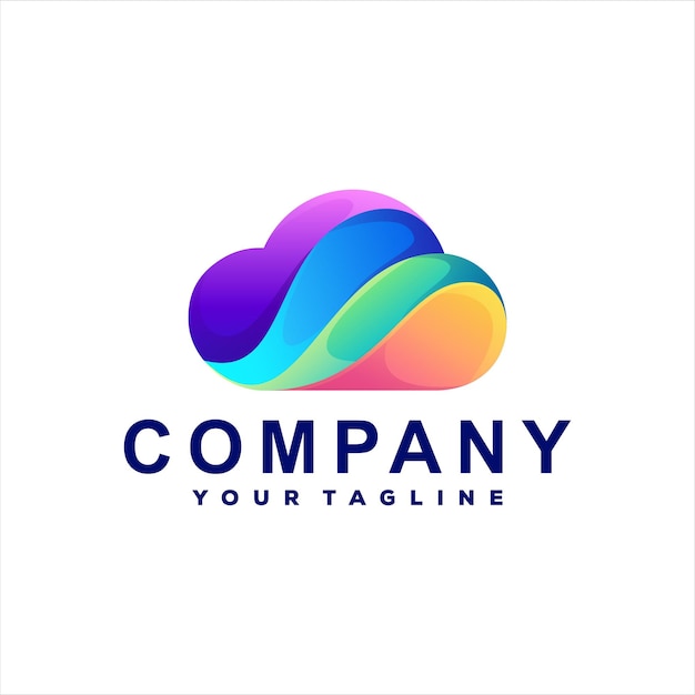 Vector cloud color gradient logo design