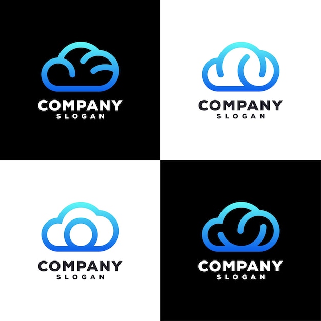 Cloud color logo design