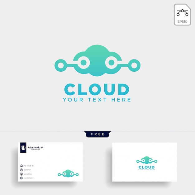 Cloud communication logo template vector illustration