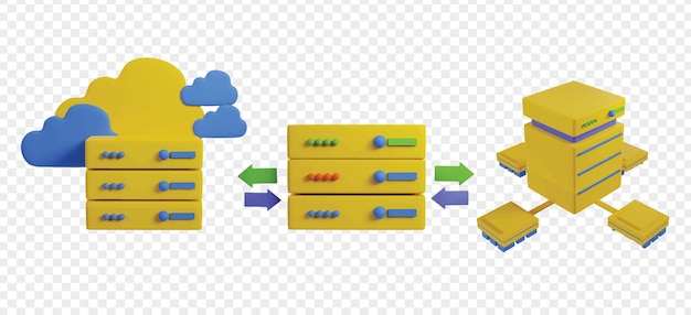 Cloud computing 3d-iconen clipart