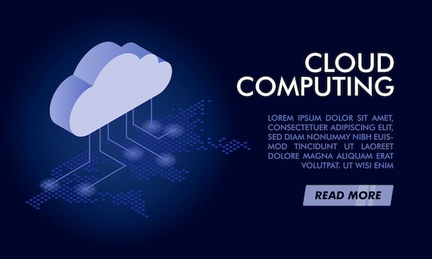 Cloud computing banner template.