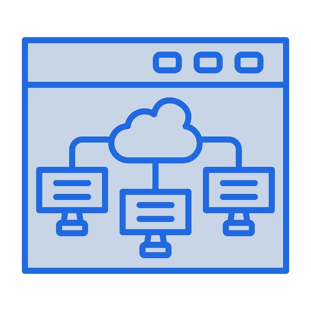 Vector cloud computing blue tone illustration