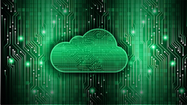 Fondo futuro del concetto di tecnologia del circuito di cloud computing