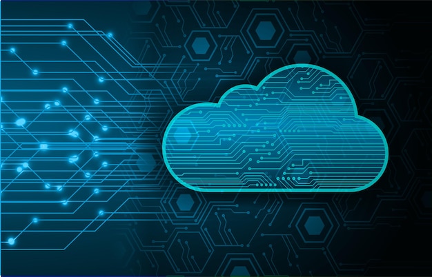 Fondo futuro del concetto di tecnologia del circuito di cloud computing