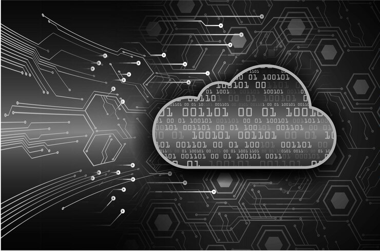 Vector cloud computing circuit future technology concept background