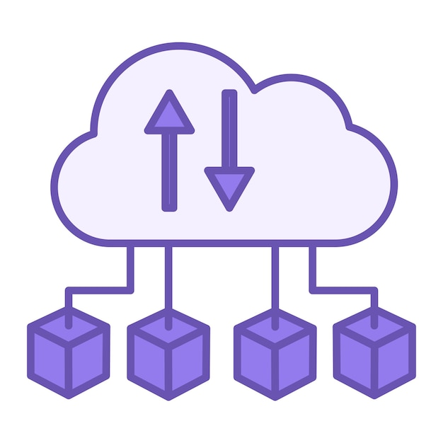 Vector cloud computing color icon