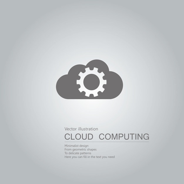 Cloud computing concept design. the background is a gradient of gray.