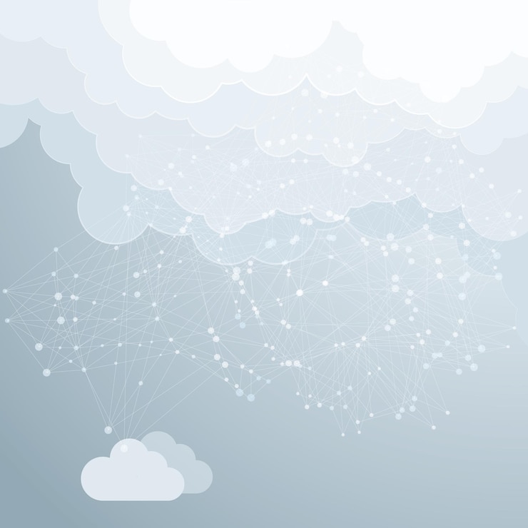 Vector cloud computing concept design. the background is gray.